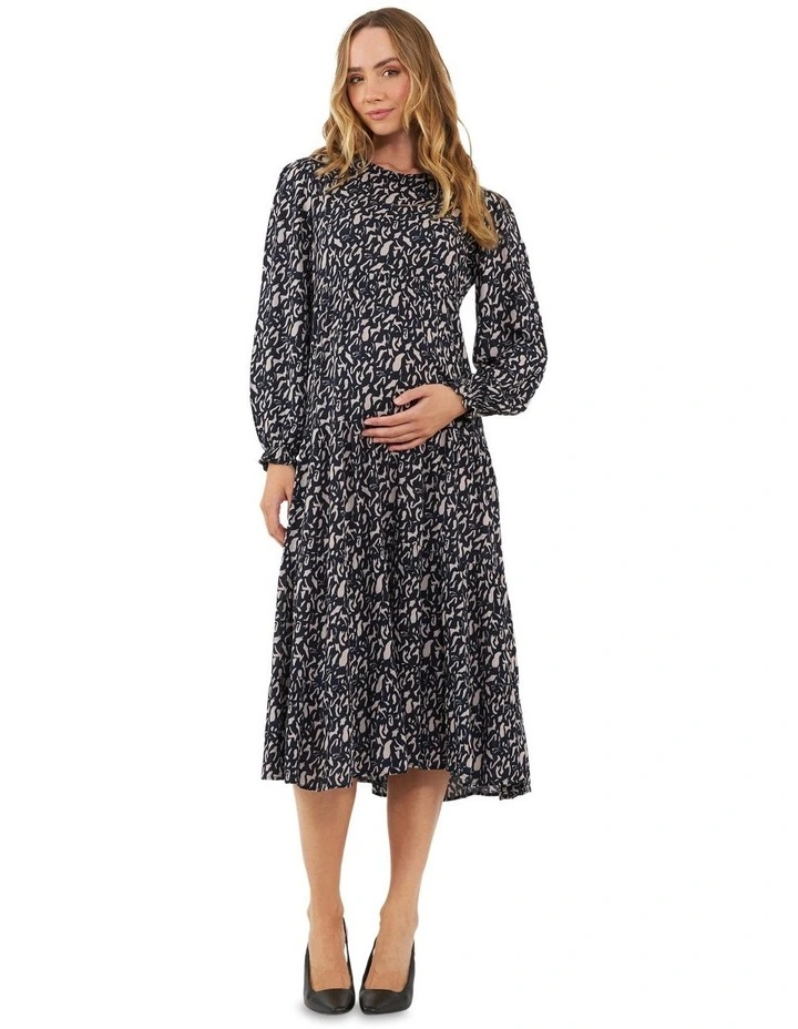 Izzie Tiered Dress in Midnight/Mocha