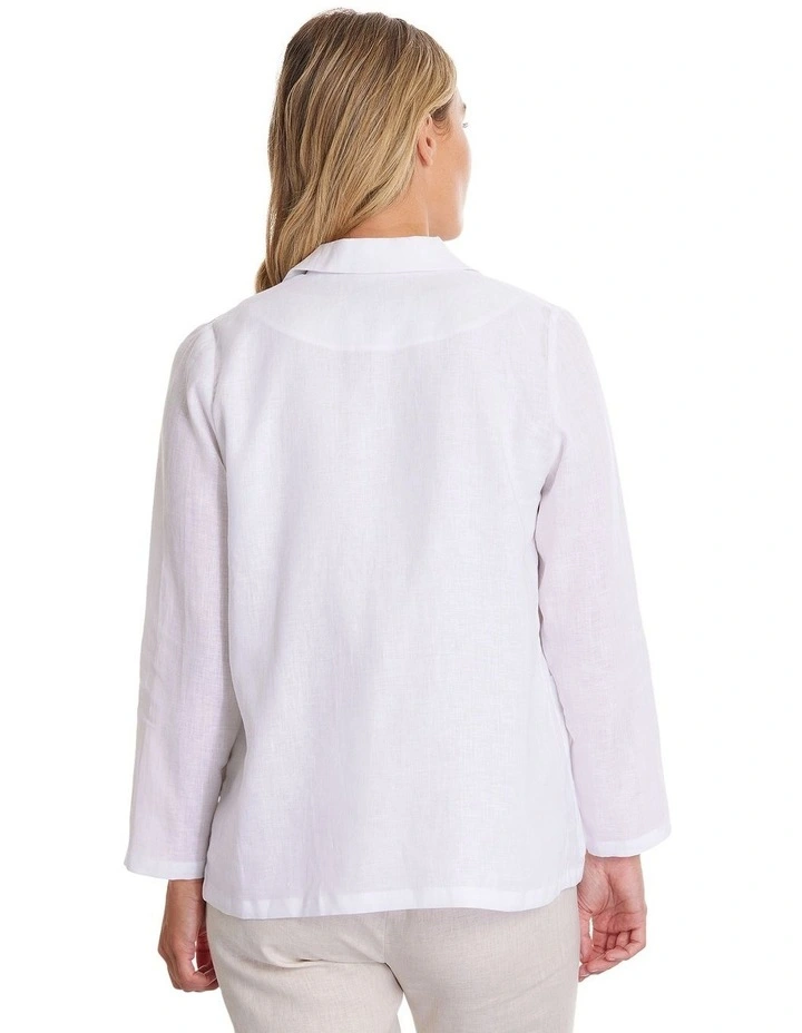 Relaxed Linen Blazer in White
