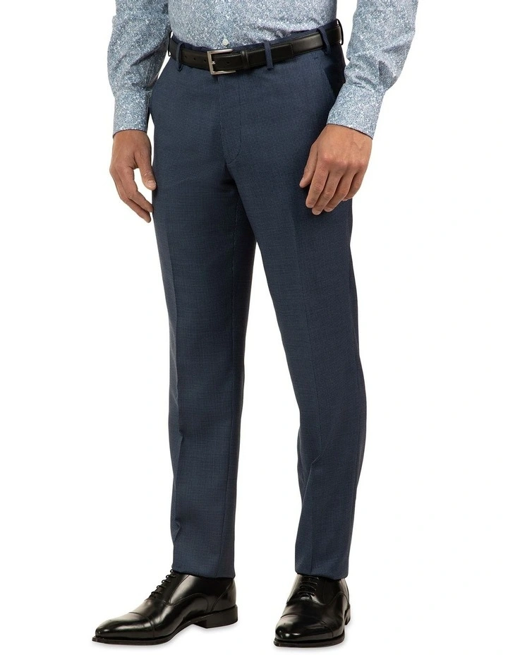 Modern Fit Interceptor Blue Houndstooth Suit Trouser FCJ336