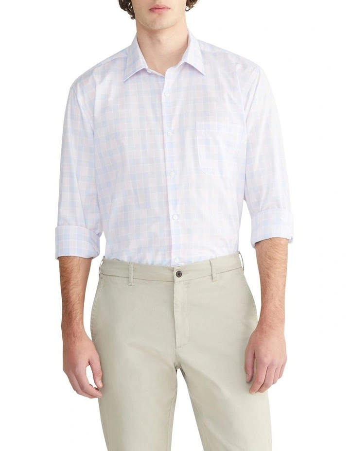 Classic 2 Large Check Long Sleeves Shirt in Pink
