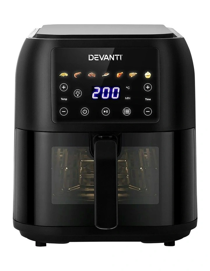 Air Fryer 8L LCD Fryers in Black