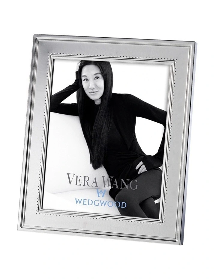 Vera Wang 8x10" Grosgrain Photo Frame Silver