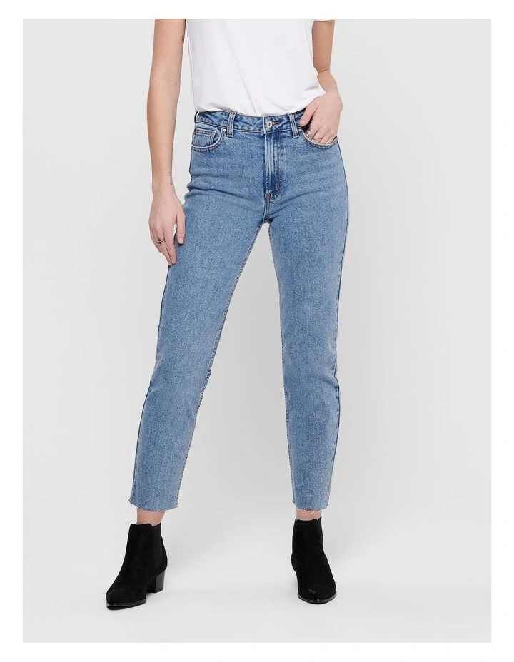 Emily High Waisted Straight Jeans in Blue