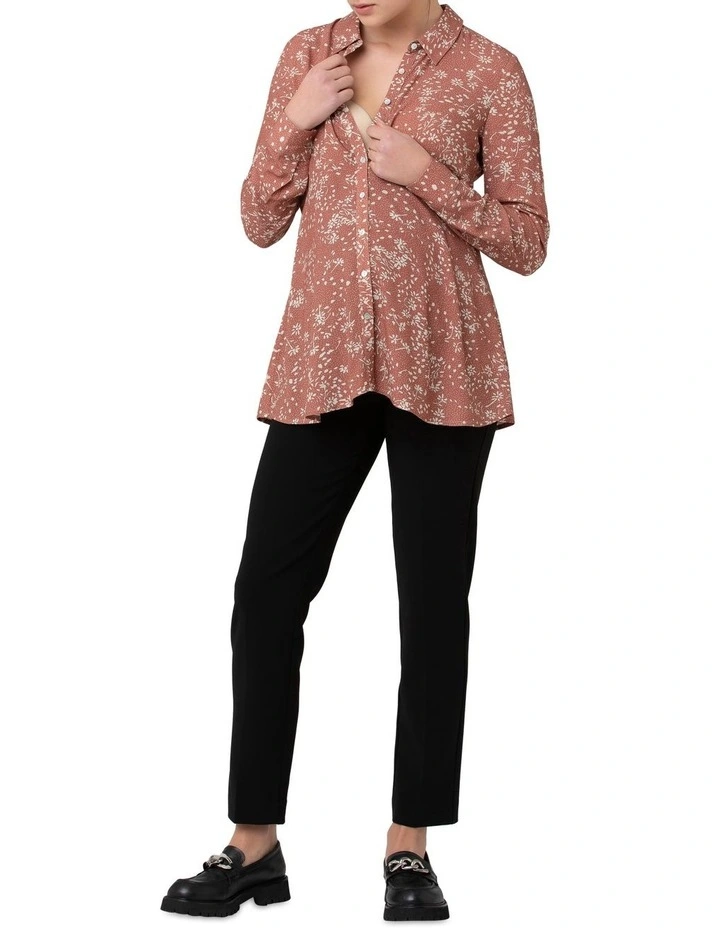 Katya Peplum Shirt in Rose