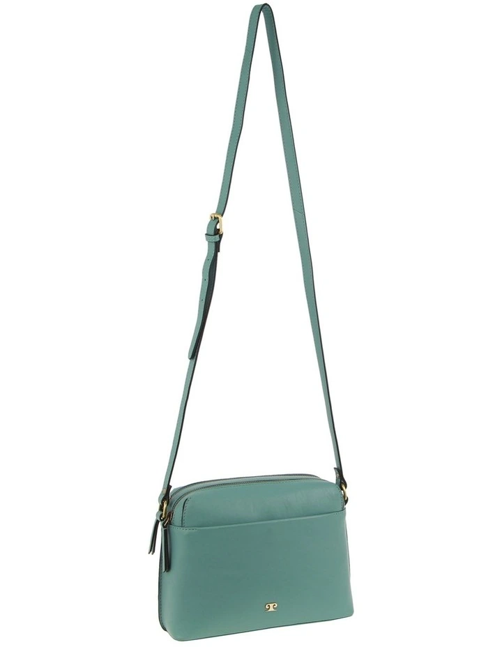 Leather Crossbody Bag in Moss