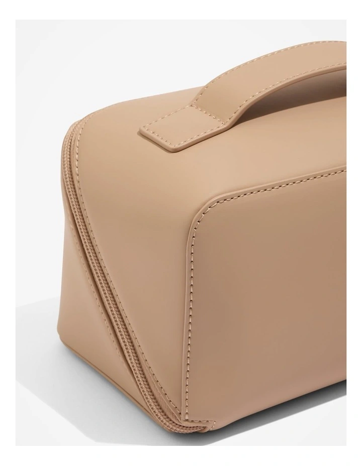 Medium Convertible Cosmetic Case in Nougat