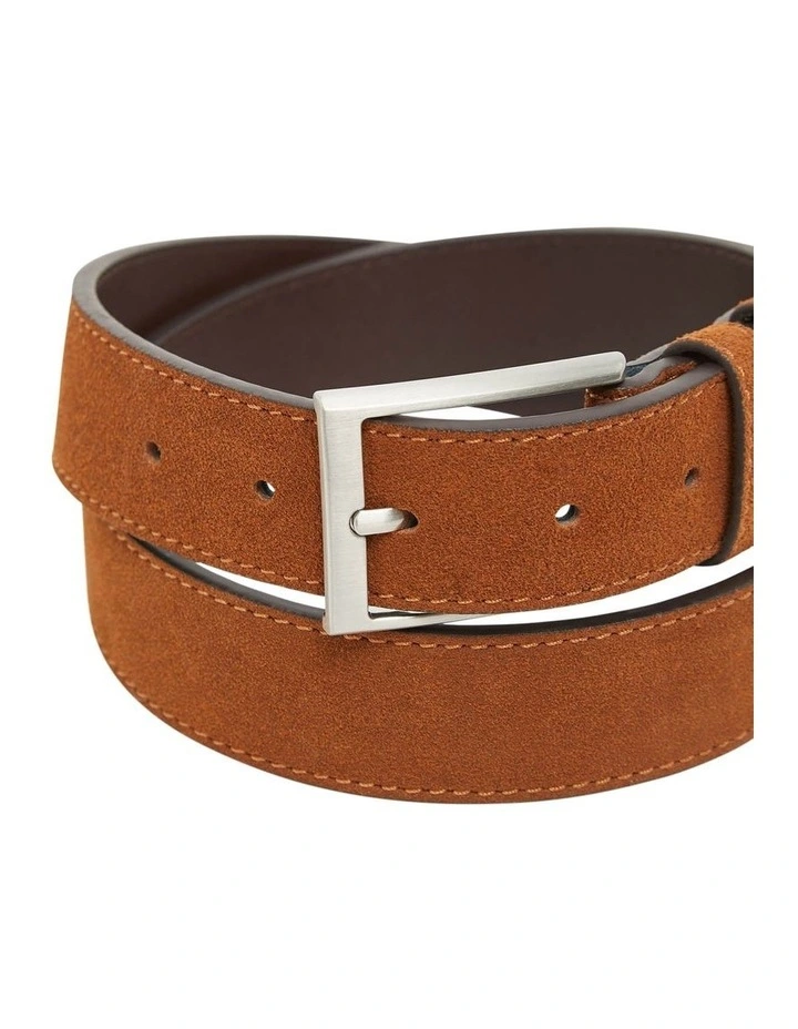 Luther Suede Leather Belt in Tobacco