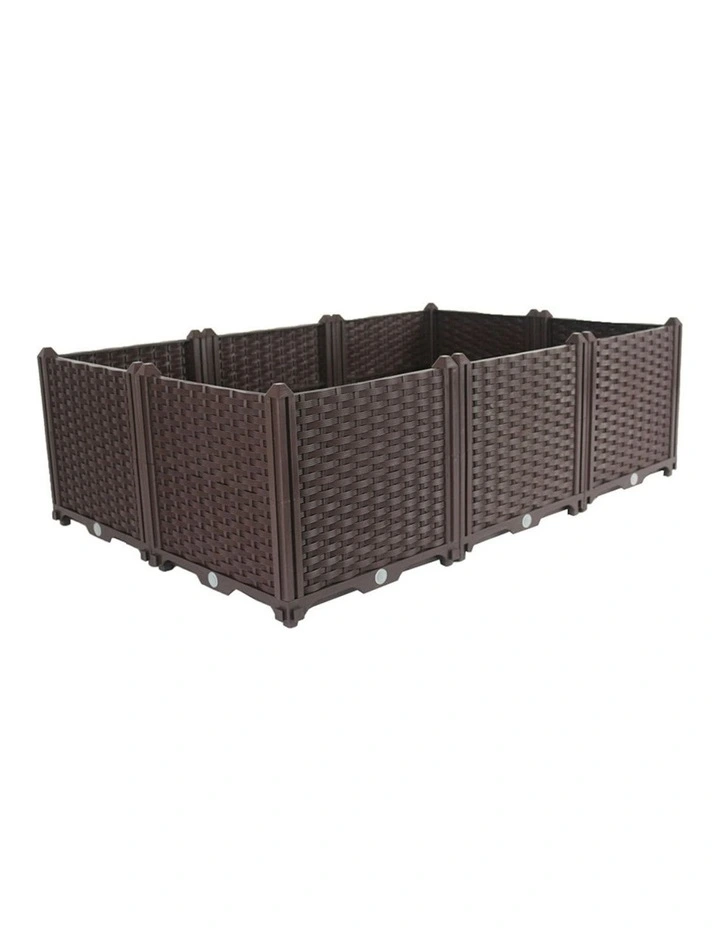 Raised Planter Plastic Box 200cm in Dark Brown