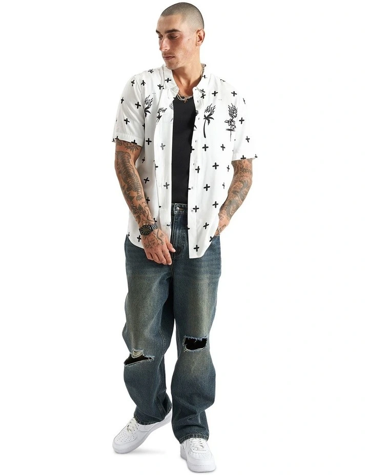 Desert Rose Party Shirt in White