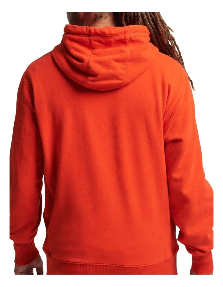 Stacked Logo Essential Hood in Red