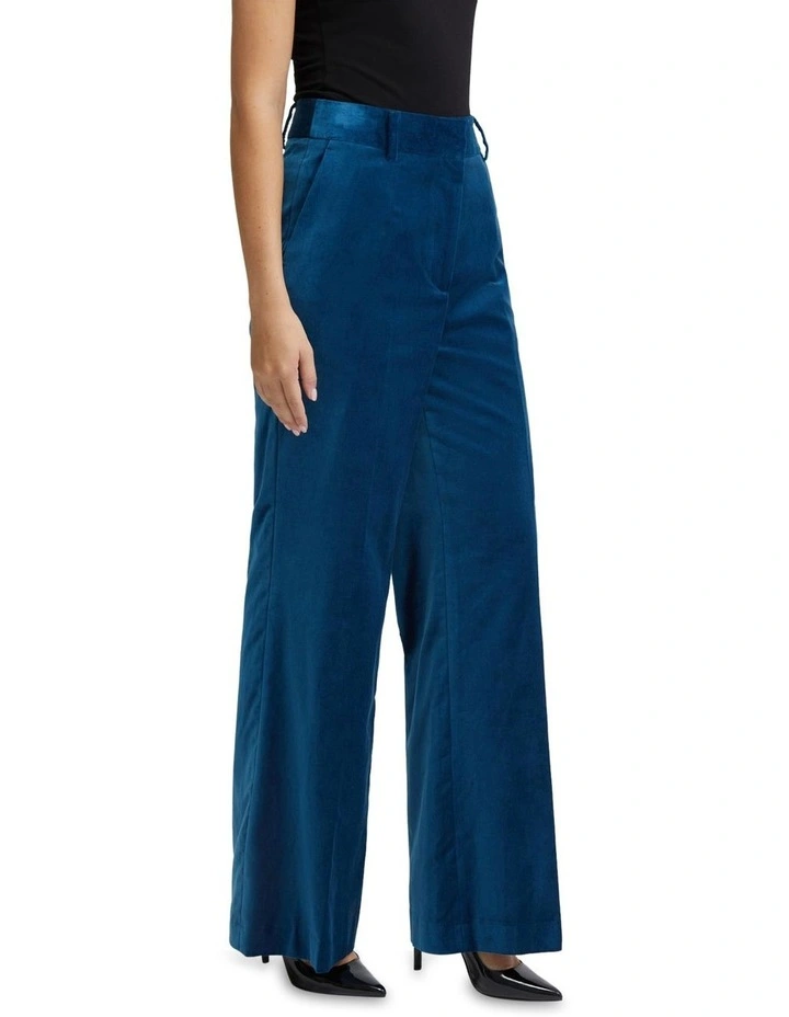 Lydia Velvet Trousers in Blue