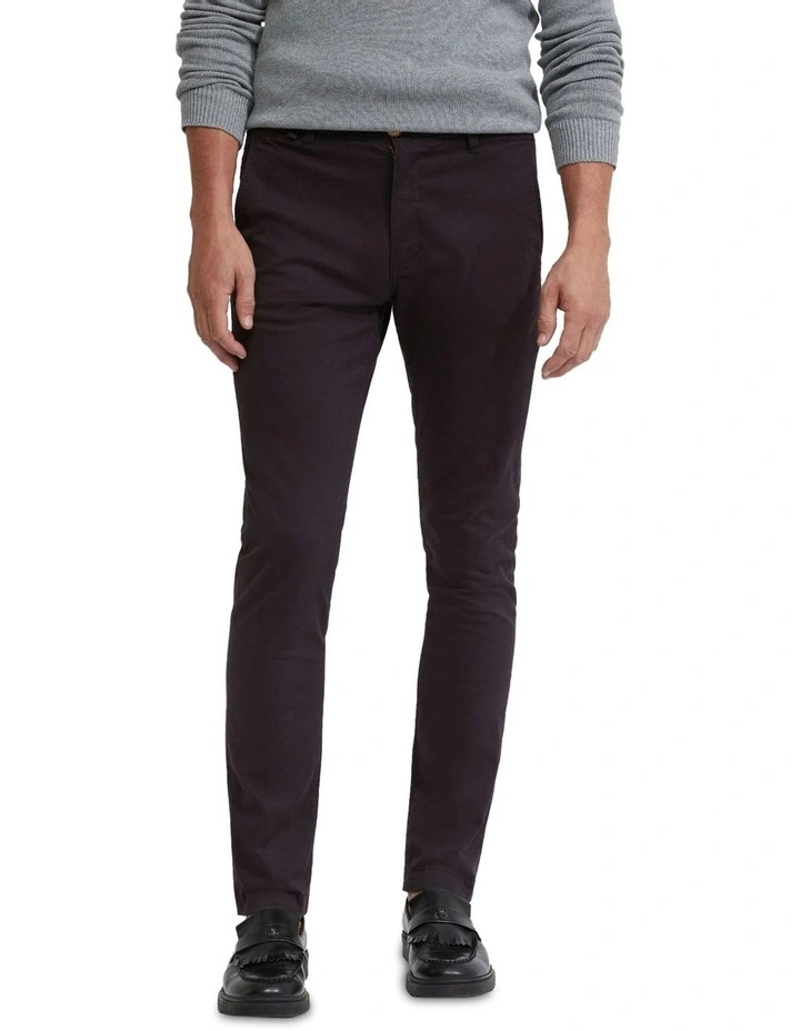Danny Casual Organic Cotton Chinos in Eggplant