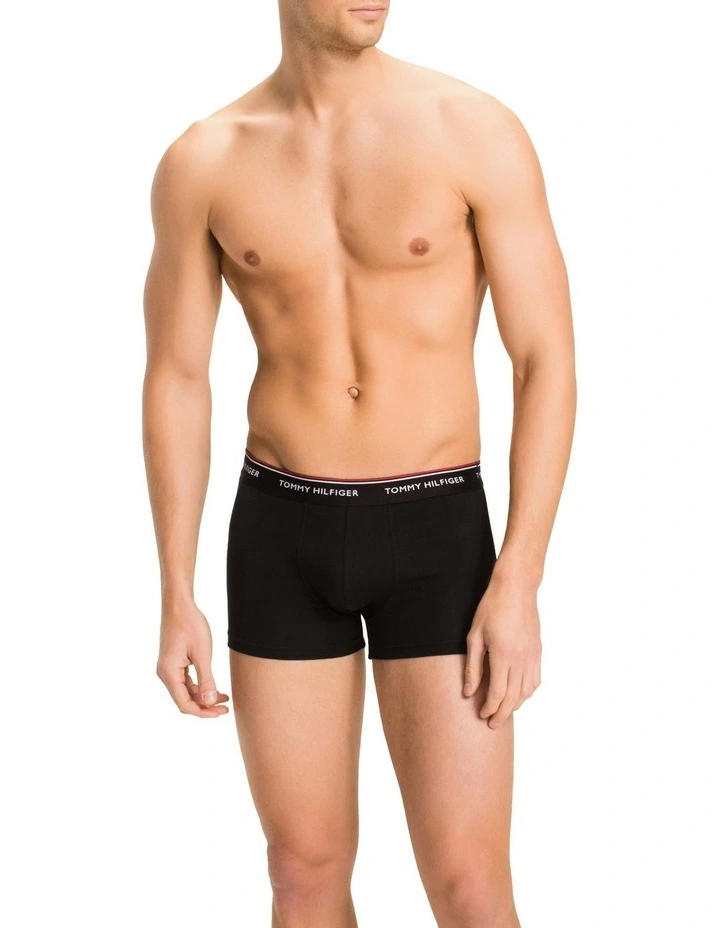 3-Pack Stretch Cotton Trunks in Black