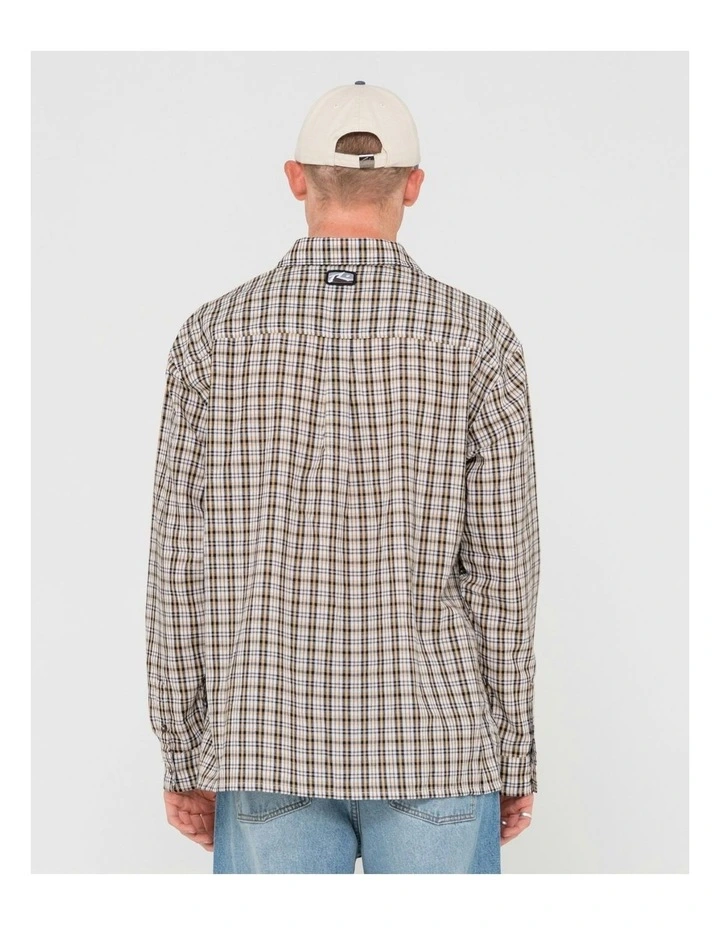 Datsun Check Long Sleeve Shirt in Natural