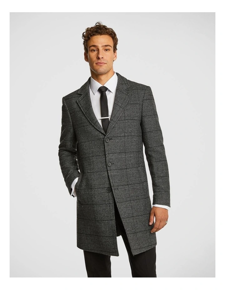 Prague Check Duster Coat in Black