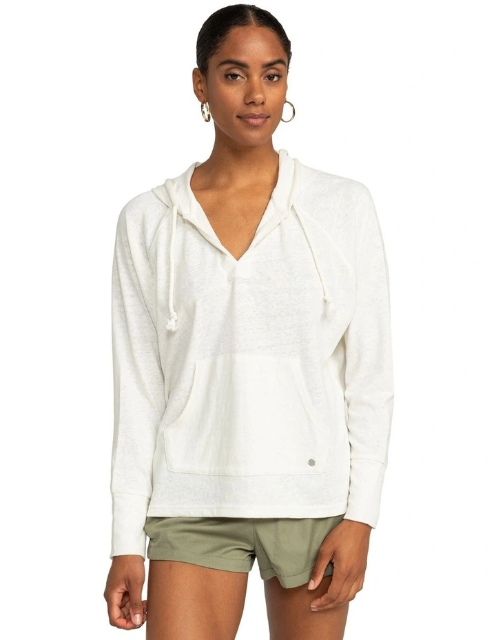 Destination Surf Pullover Hoodie in Egret