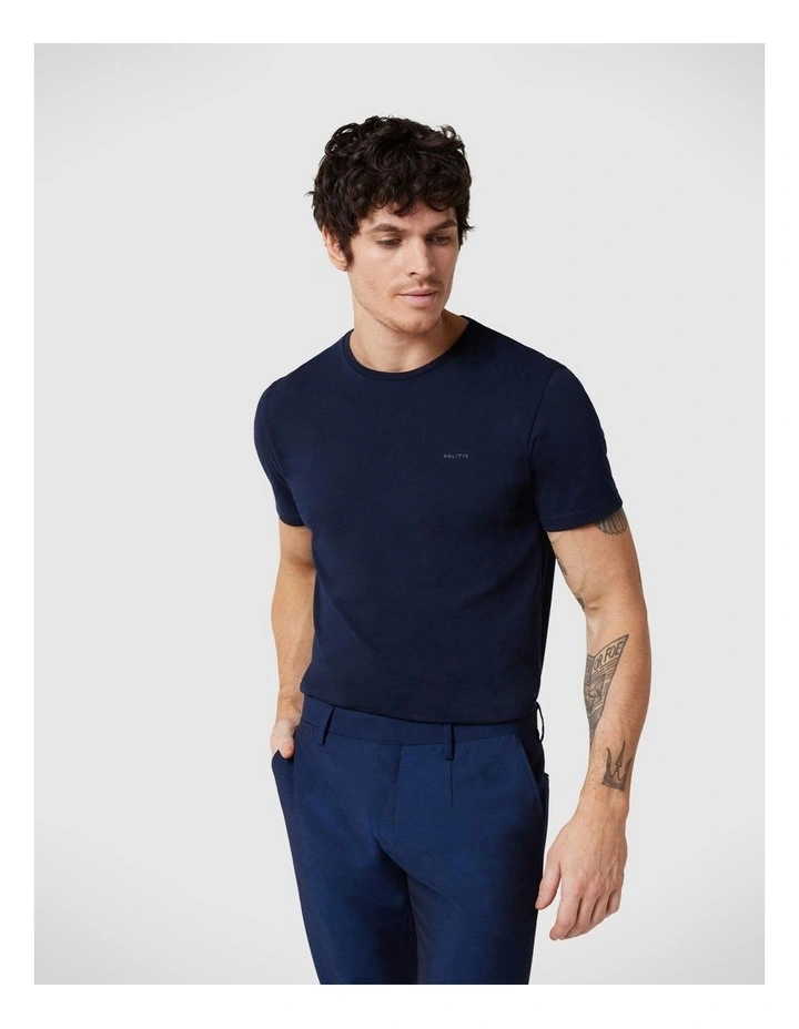 Plain Crew Tee in Navy