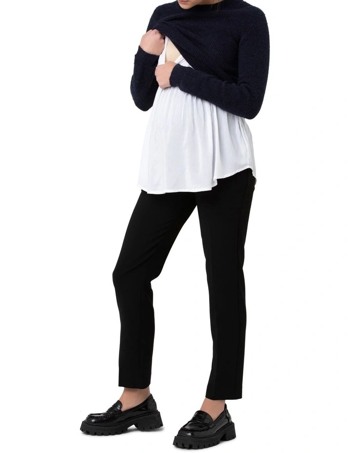 Mandy Detachable Nursing Knit in Blue