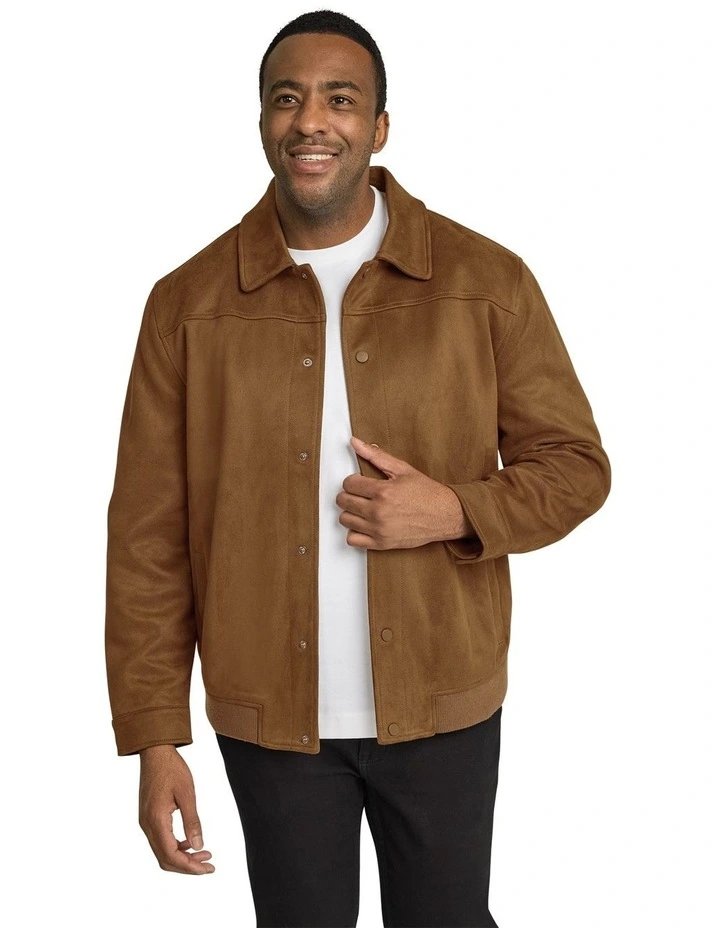 Casey Faux Suede Jacket in Tan