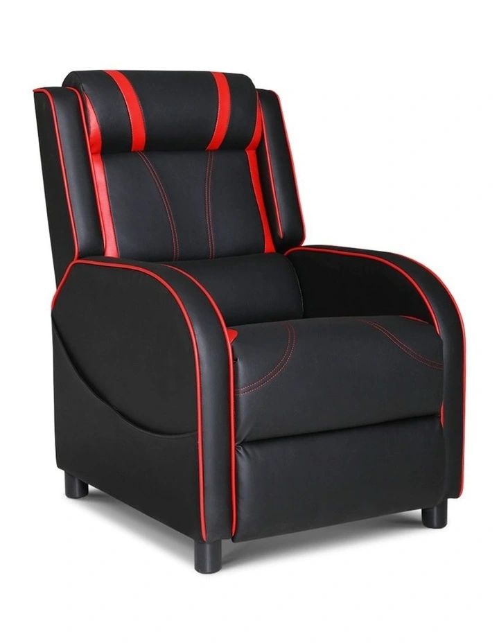 Recliner Chair Gaming Racing Armchair Lounge Sofa Chairs Leather Black
