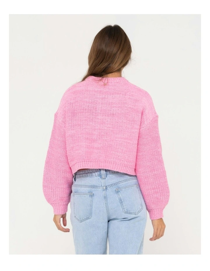Marlow Cropped Chunky Knit in Pink