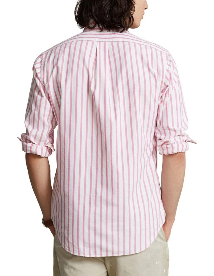 Classic Fit Striped Oxford Shirt in Pink