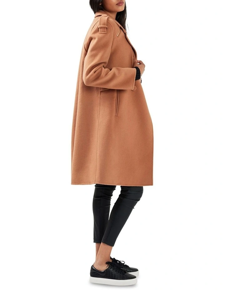 Palm City Wool Blend Coat in Camel