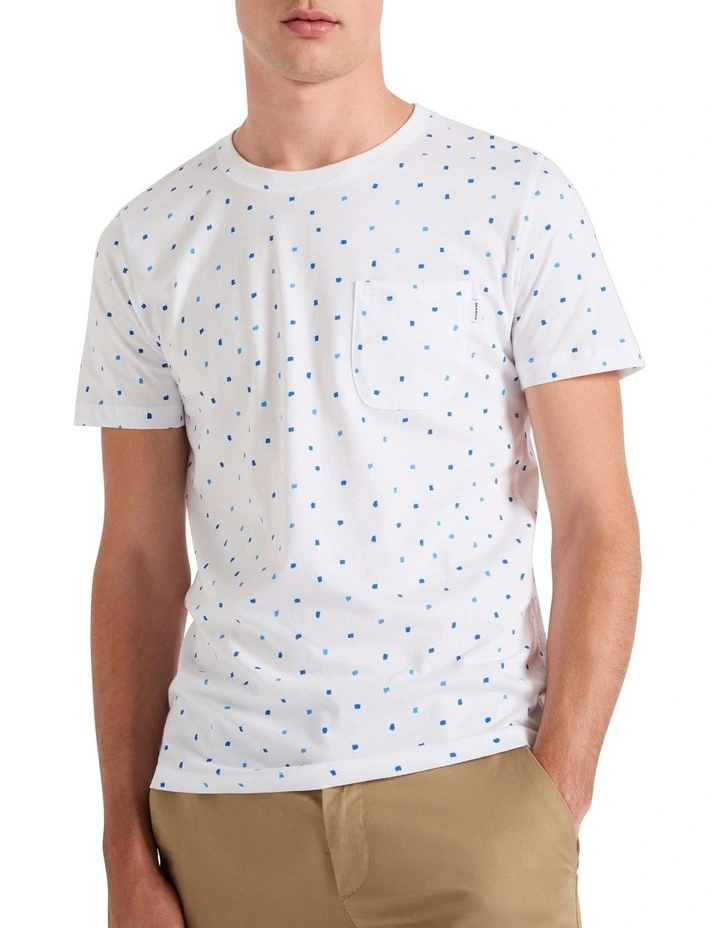 Lewis Spot Tee in White Multi