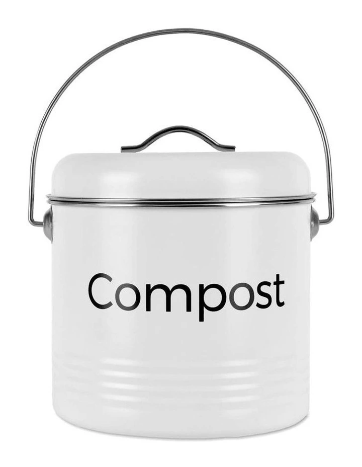Kitchen Bench Compost Bin 3.5L in Silver
