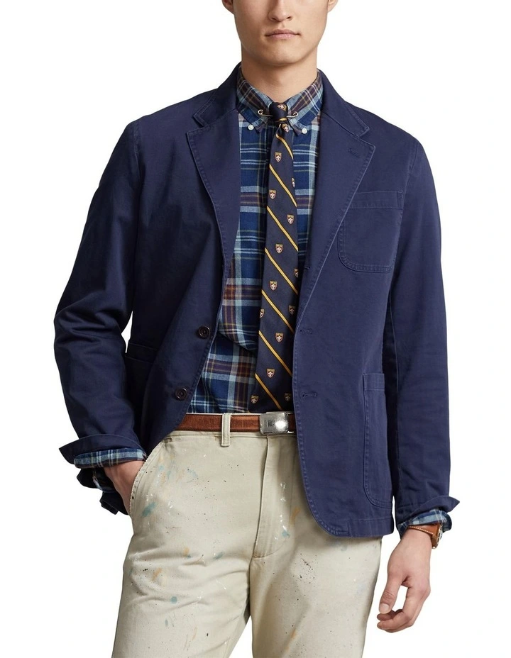 Washed Chino Sport Coat in Blue