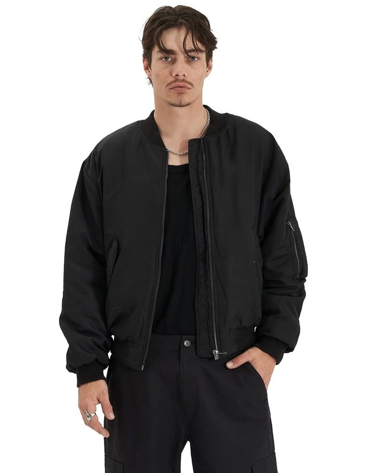 Gridlock Bomber Jacket in Jet Black