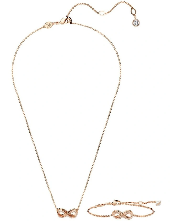 Hyperbola Set Infinity Rose Gold-Tone Plated in White