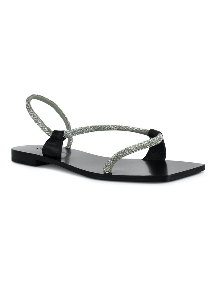 Gaia II Flat Sandals in Silver