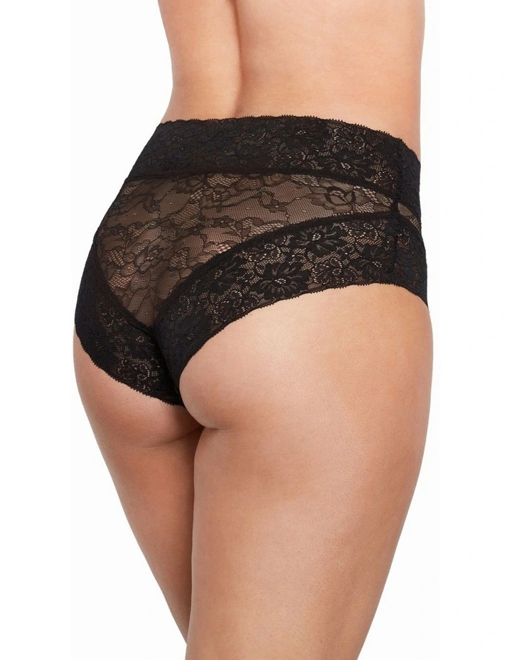 Lace High Rise Brief in Black