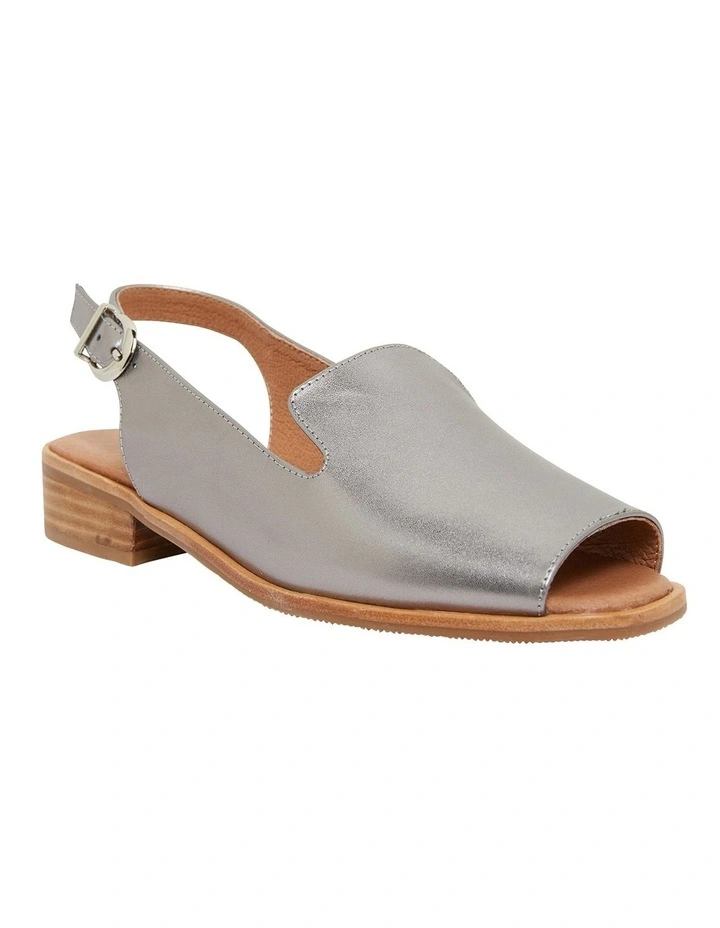 Delaney Sandals in Pewter Metallic Leather