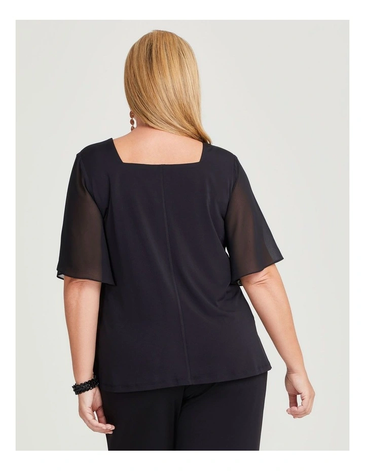 Corsage Party Top in Black