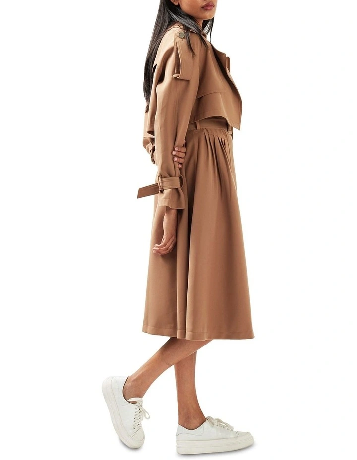 Manhattan Cropped Trench in Camel