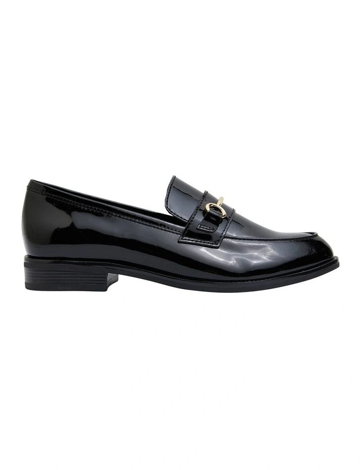 Paragon Flat Shoes in Black Patent Leather
