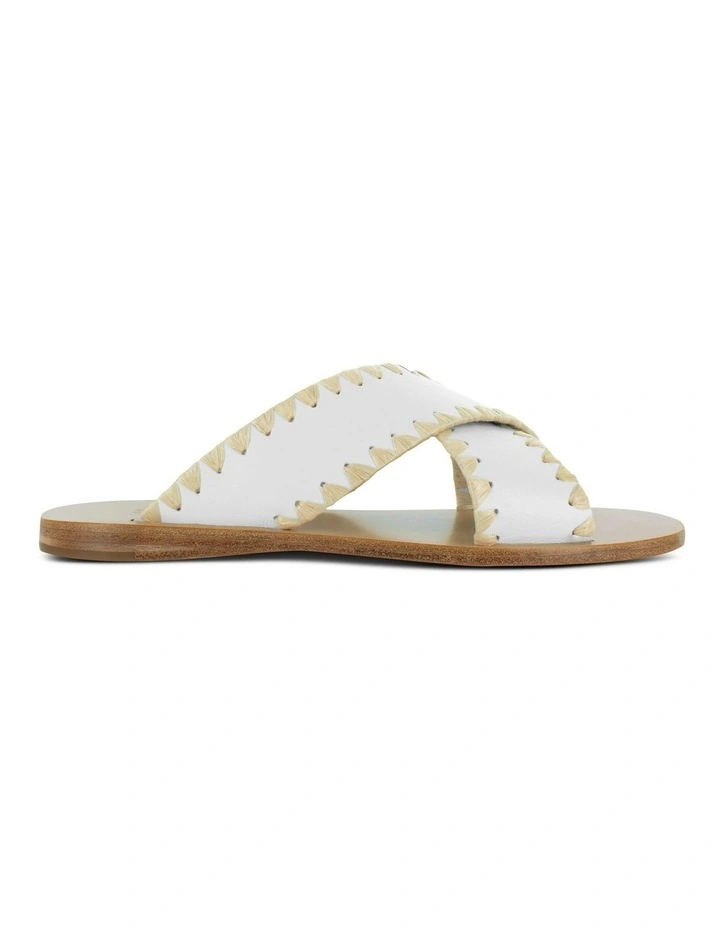 Bess Flat Sandals in White