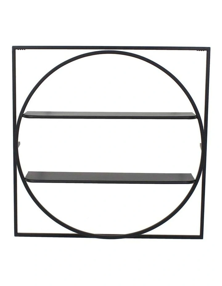 Metal Floating 2-Shelf Storage in Black