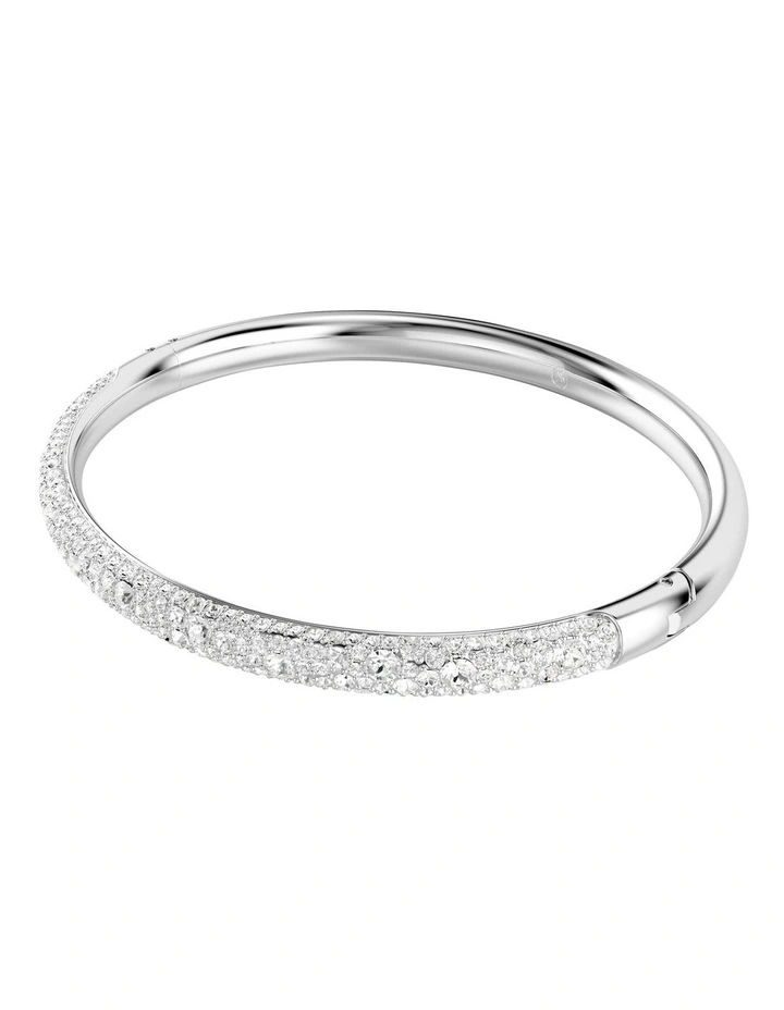 Meteora Bangle Snow Pav Rhodium Plated in White