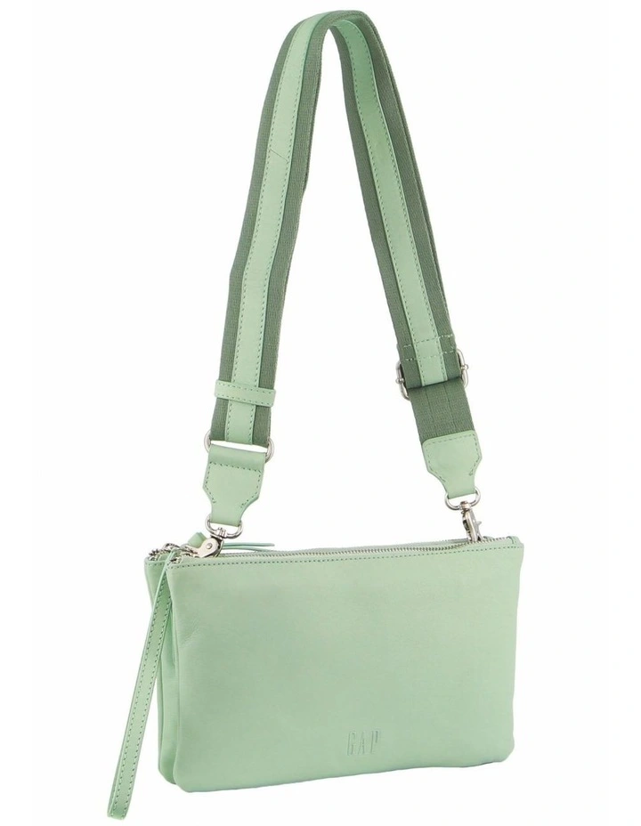 Leather Cross-Body Bag in Sage