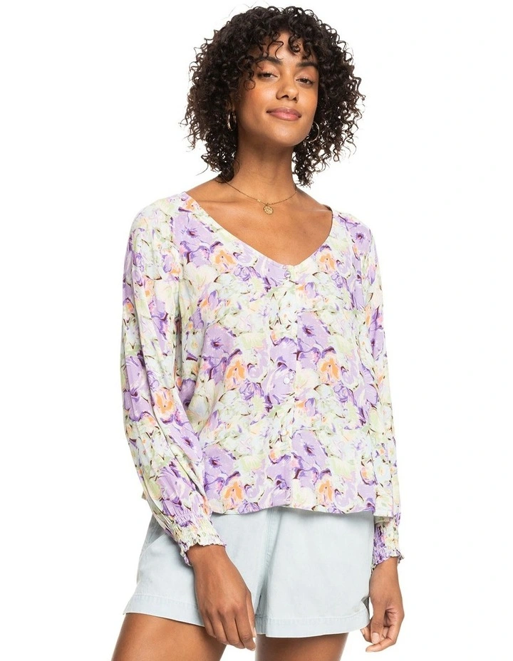 Long Sleeve Top in Purple Rose