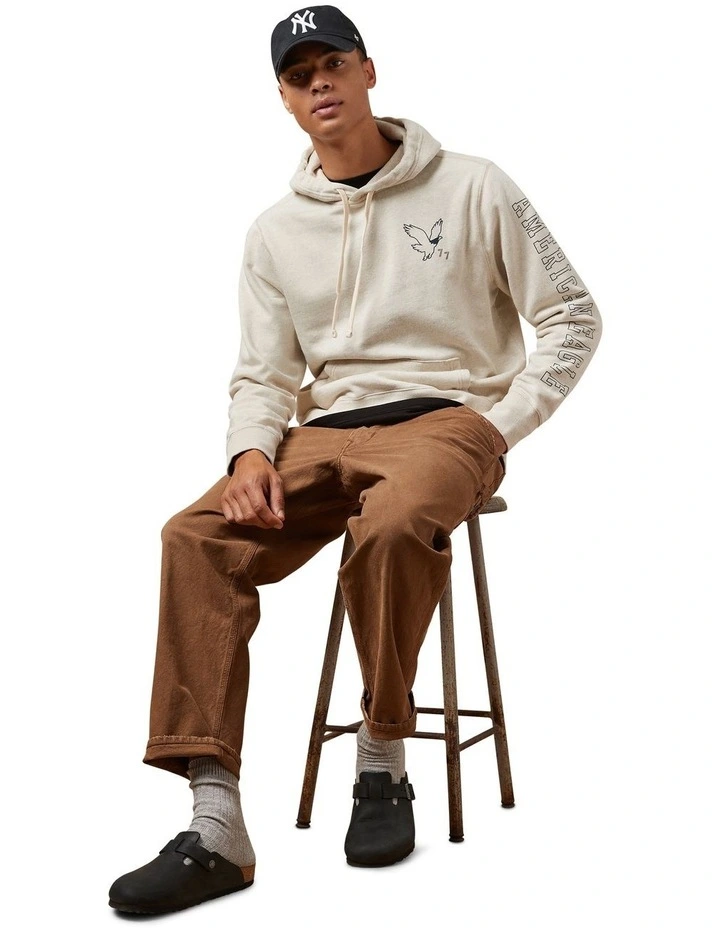 Super Soft Graphic Hoodie in Heather Frost