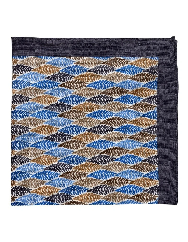 Ash Leaves Linen Pocket Square in Chocolate