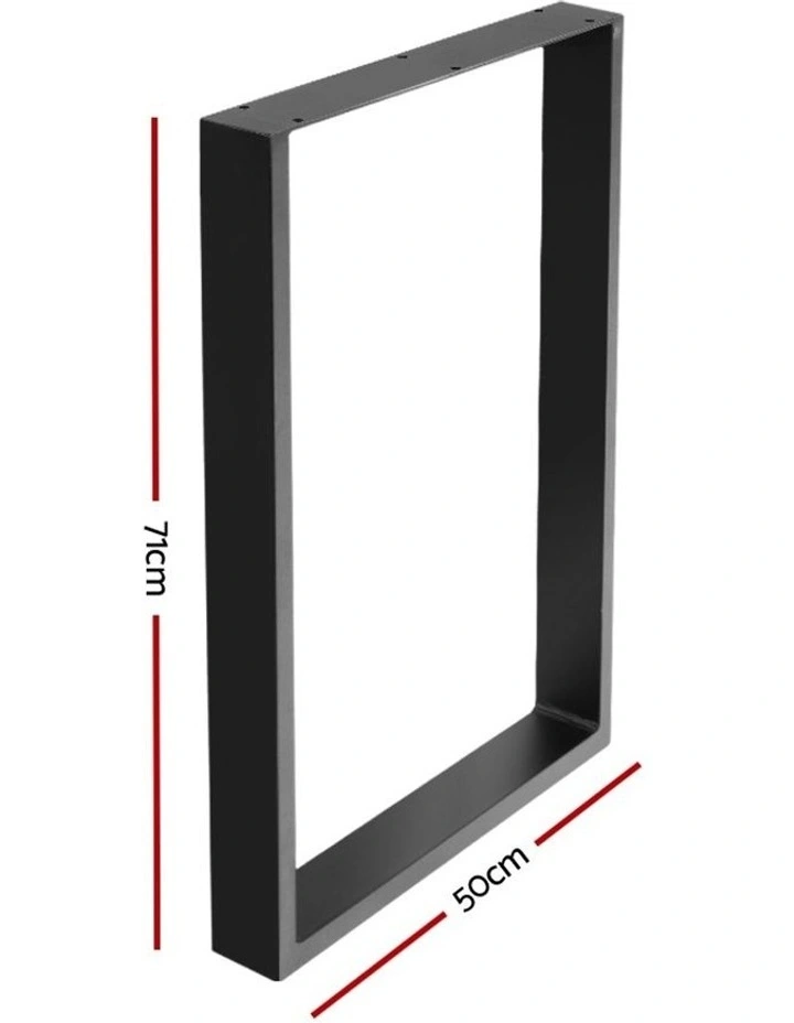 Coffee Dining Steel Table Legs 71x50cm Set of 2 In Black