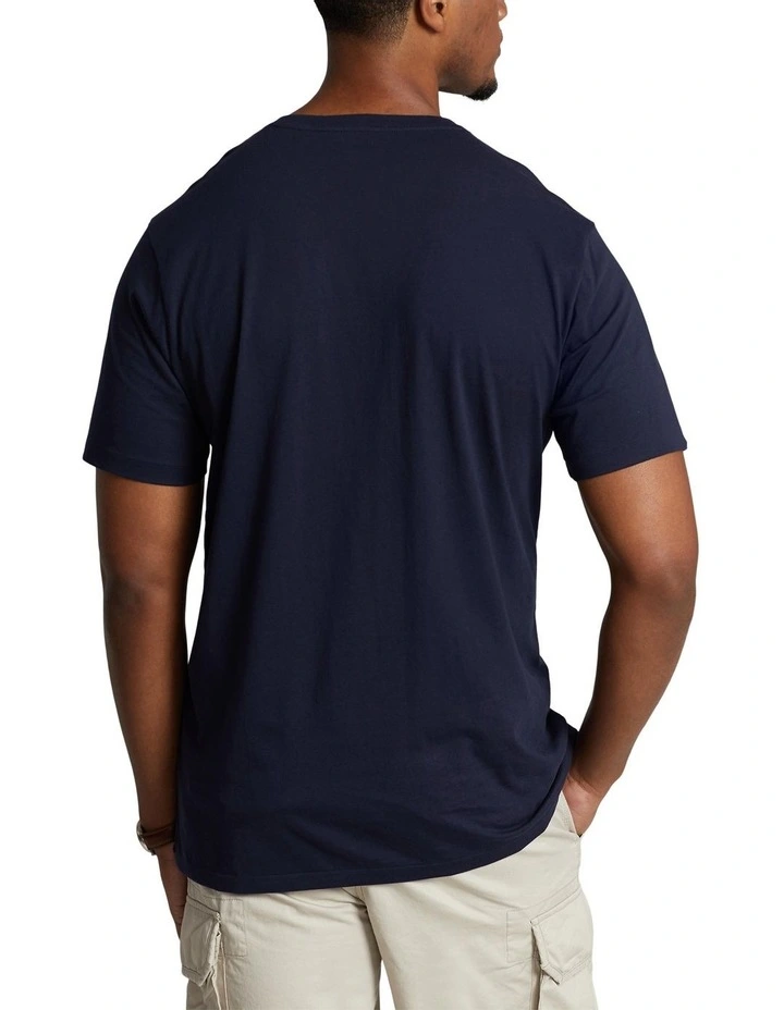 Cotton Jersey V-Neck T-shirt in Black
