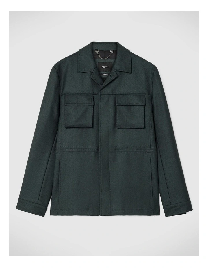Safari Style Jacket With Drawstring Waist in Khaki