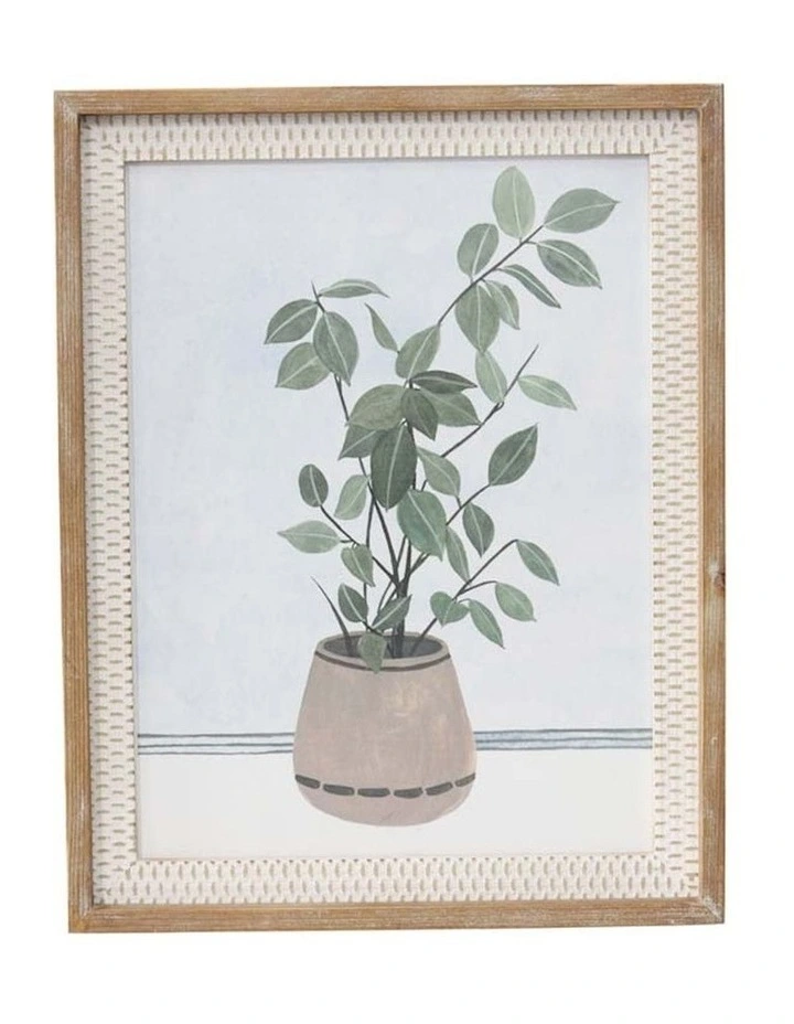 Framed Plant Leaf Wall Art in Multi