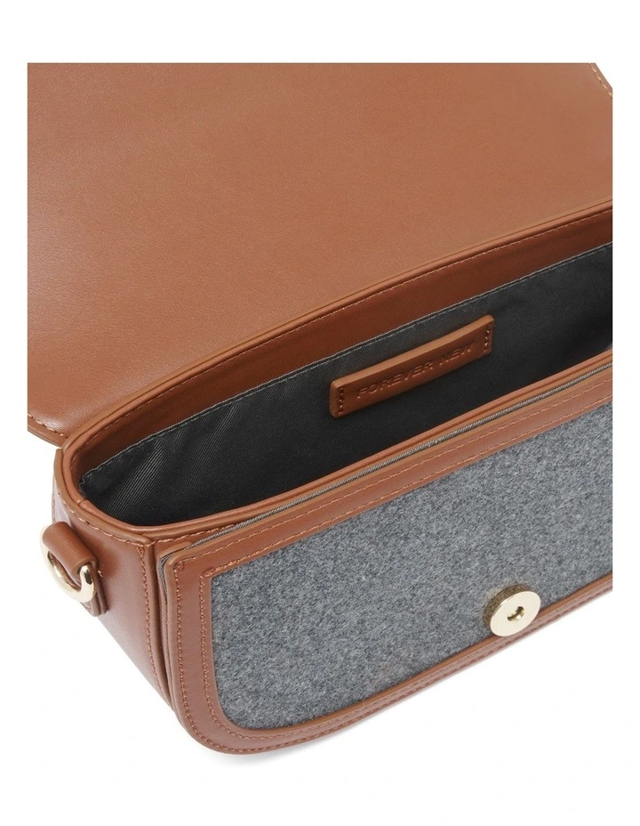 Brooklyn Buckle Saddle Bag in Grey Multi